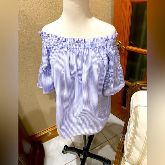 NWT KATE SPADE Women's Broome Street Stripe Off The Shoulder Top size S